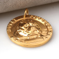 Etiquetas de perros personalizadas Bulldog Nombre de bronce Rapado de la marca 24k Gold Pet Medalla de identidad de perros